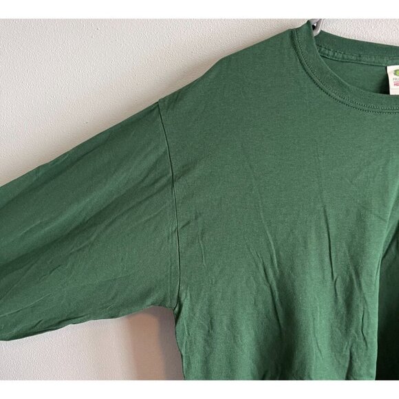 NWOT Fruit of the Loom Mens Crewneck Long Sleeve T-Shirt Green Large - Picture 8 of 11